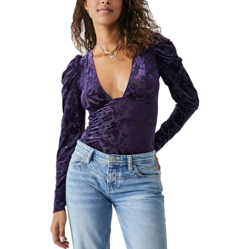 Free People Deep Sea Magic Hour Bodysuit Women's Size S NWT
